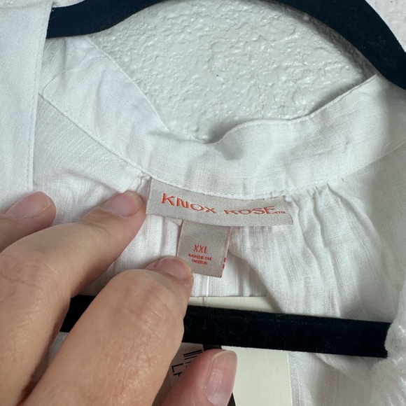 Knox Rose White Short Sleeve Button Down Shirt Size XXL - Picture 4 of 5